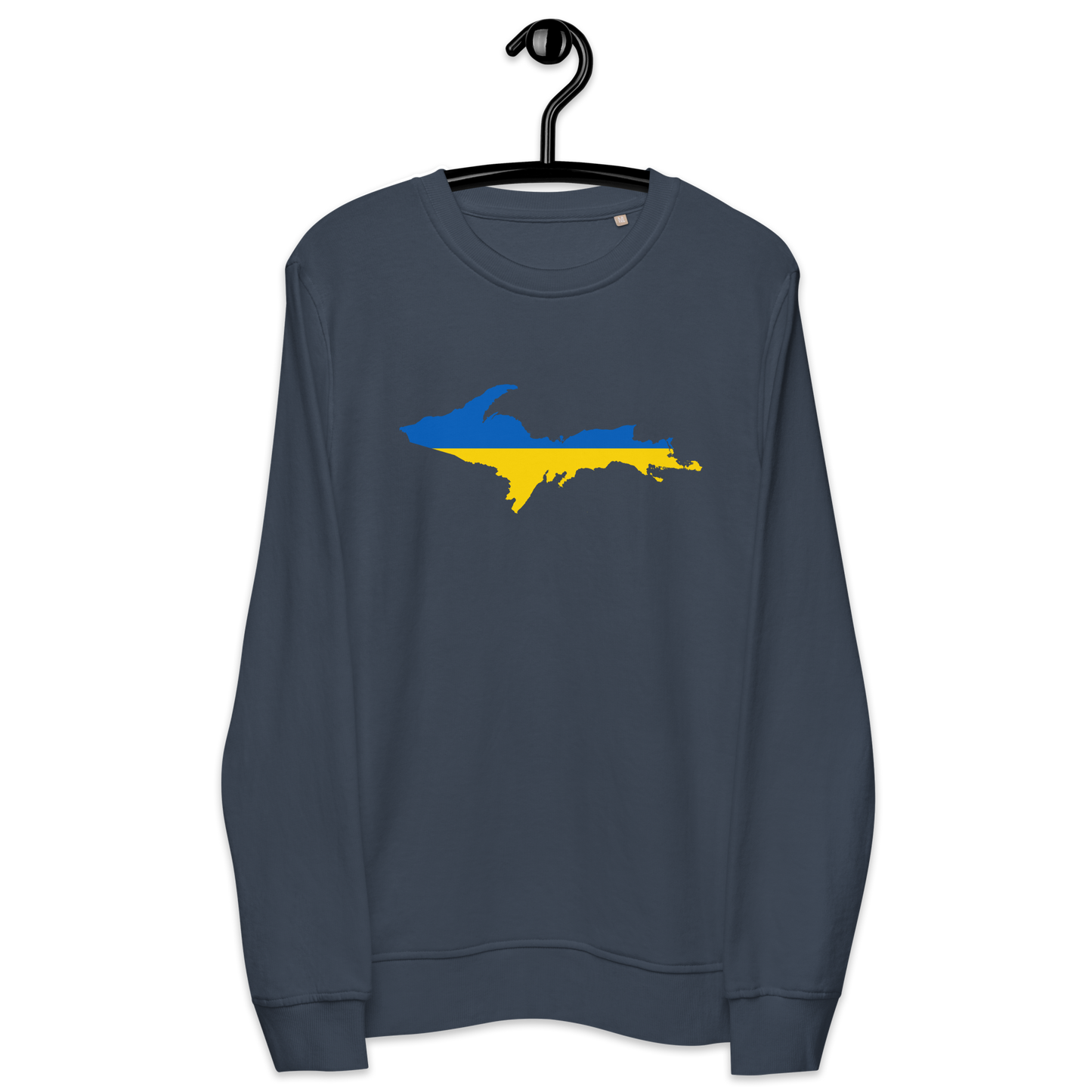 Michigan Upper Peninsula Sweatshirt (w/ Ukraine Flag Outline) | Unisex Organic