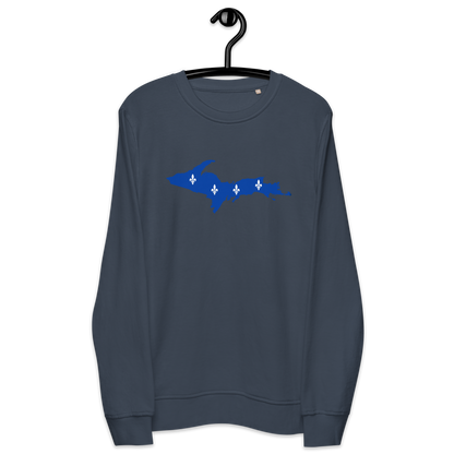 Michigan Upper Peninsula Sweatshirt (w/ UP Quebec Flag Outline) | Unisex Organic