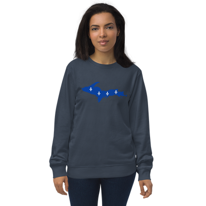 Michigan Upper Peninsula Sweatshirt (w/ UP Quebec Flag Outline) | Unisex Organic