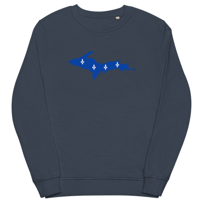 Michigan Upper Peninsula Sweatshirt (w/ UP Quebec Flag Outline) | Unisex Organic