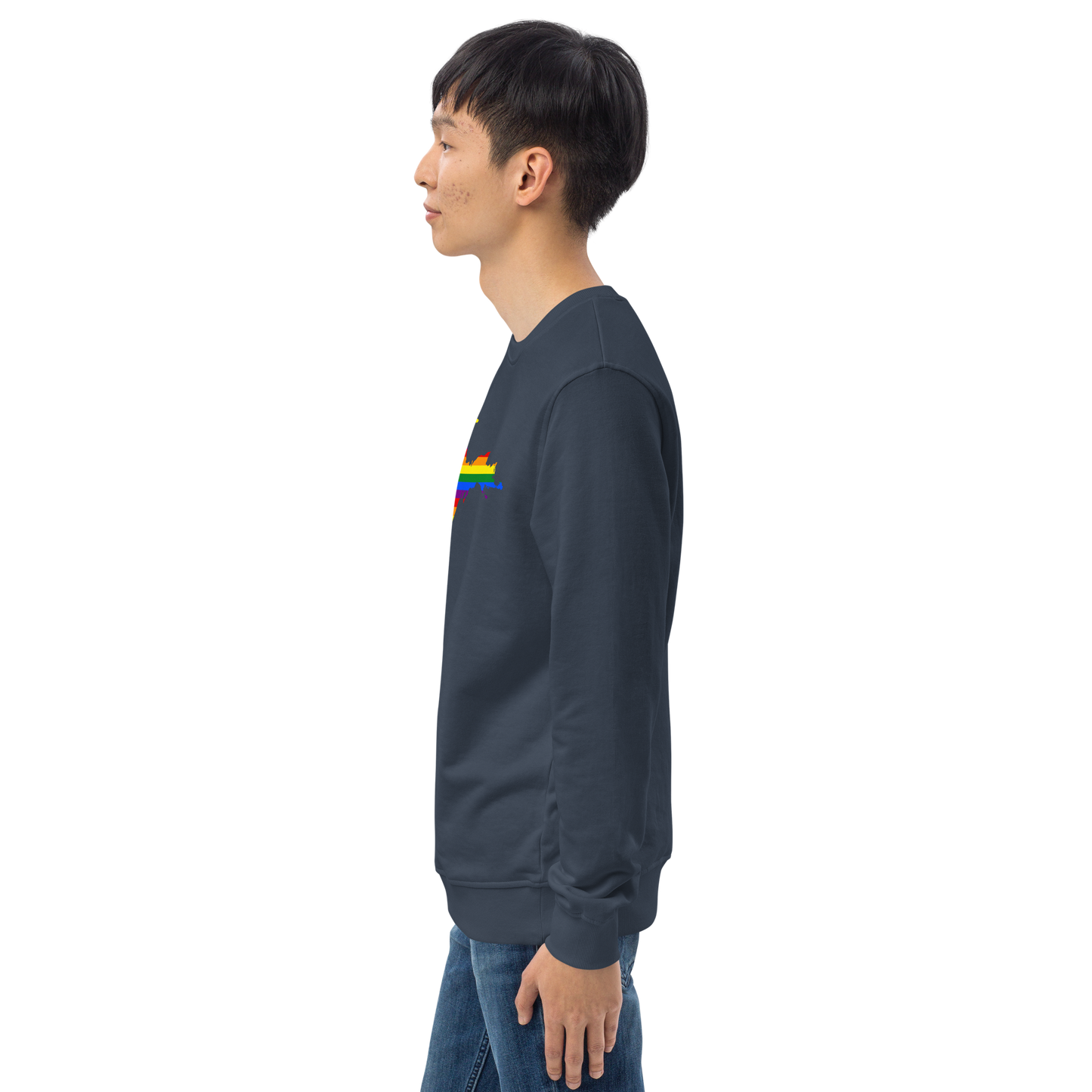 Michigan Upper Peninsula Sweatshirt (w/ UP Pride Flag Outline) | Unisex Organic