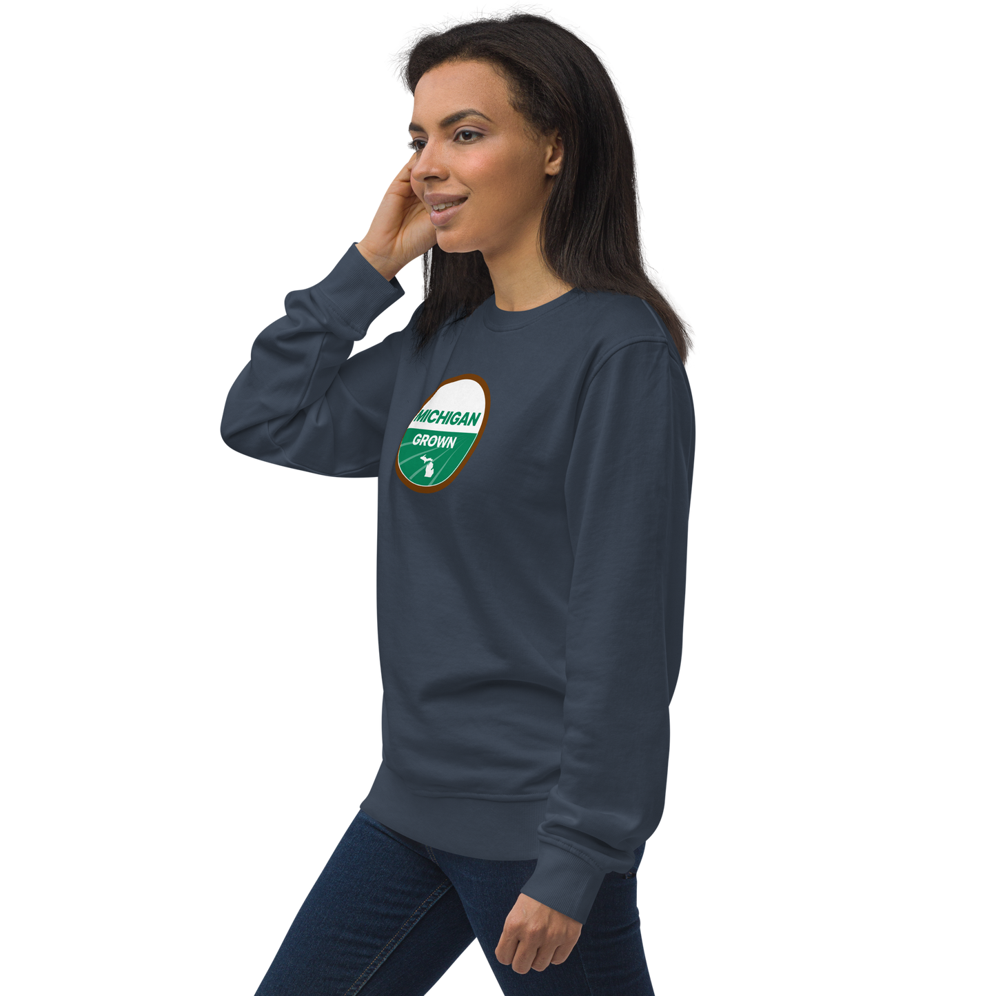 'Michigan Grown' Sweatshirt (Agricultural Certification Parody) | Unisex Organic