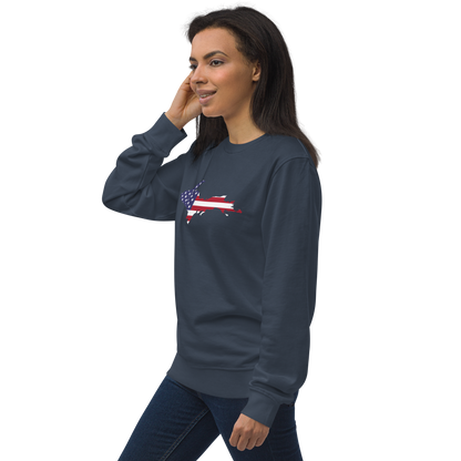 Michigan Upper Peninsula Organic Sweatshirt (w/ UP USA Flag Outline)