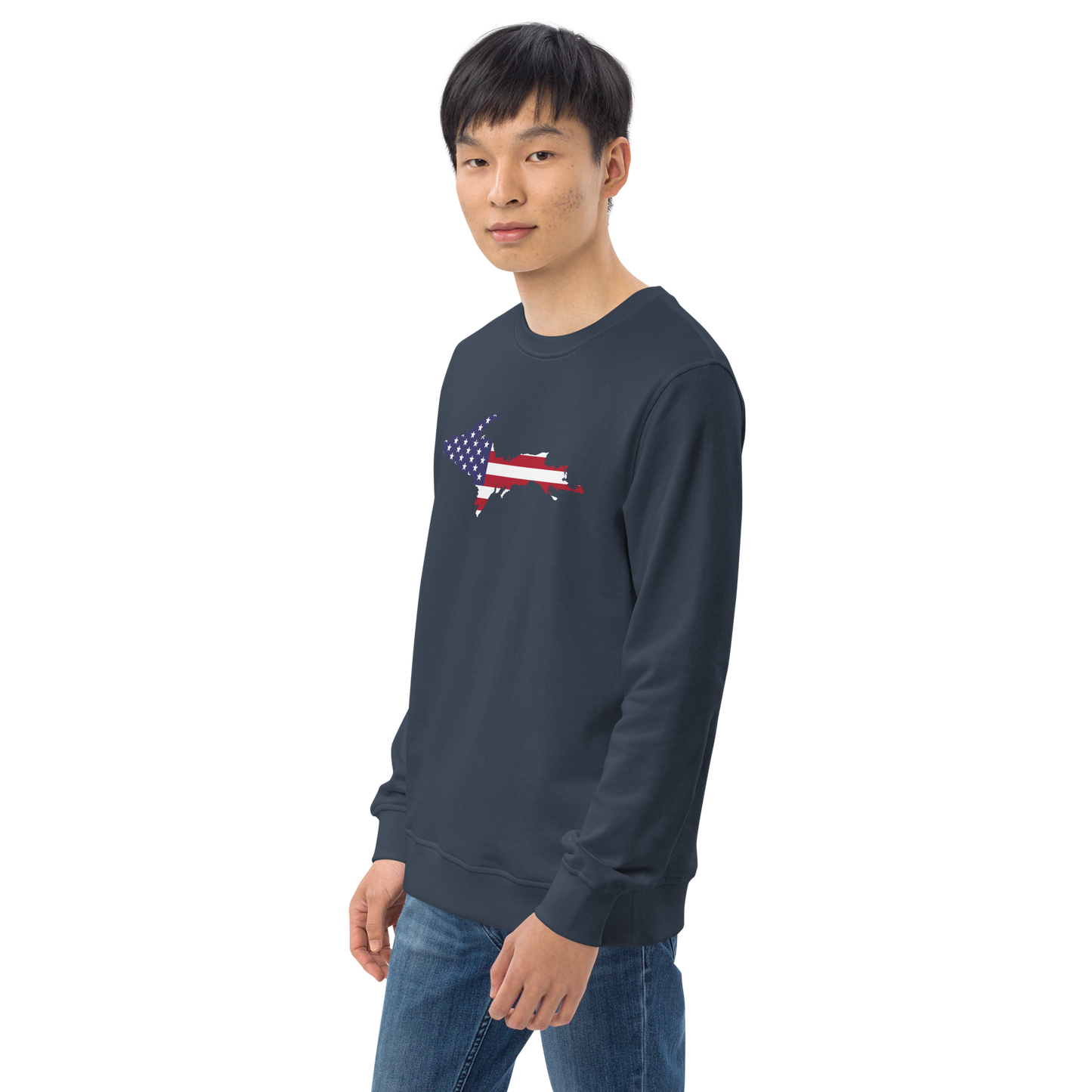 Michigan Upper Peninsula Organic Sweatshirt (w/ UP USA Flag Outline)