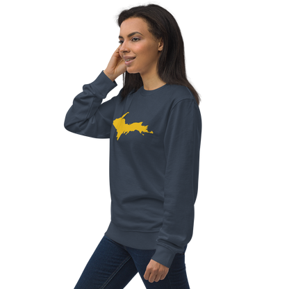 Michigan Upper Peninsula Organic Sweatshirt (w/ Gold UP Outline)