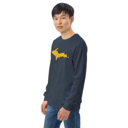 Michigan Upper Peninsula Organic Sweatshirt (w/ Gold UP Outline)