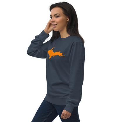 Michigan Upper Peninsula Organic Sweatshirt (w/ Orange UP Outline)