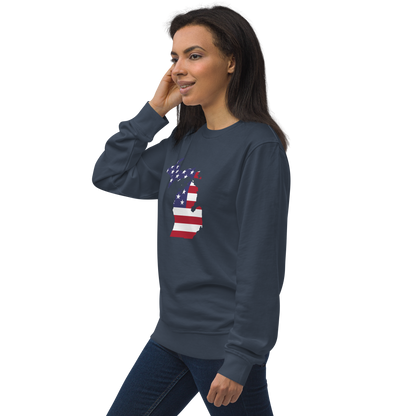 Michigan Organic Sweatshirt (w/ MI USA Flag Outline)