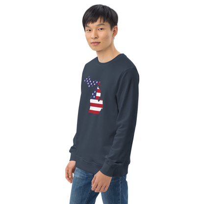 Michigan Organic Sweatshirt (w/ MI USA Flag Outline)