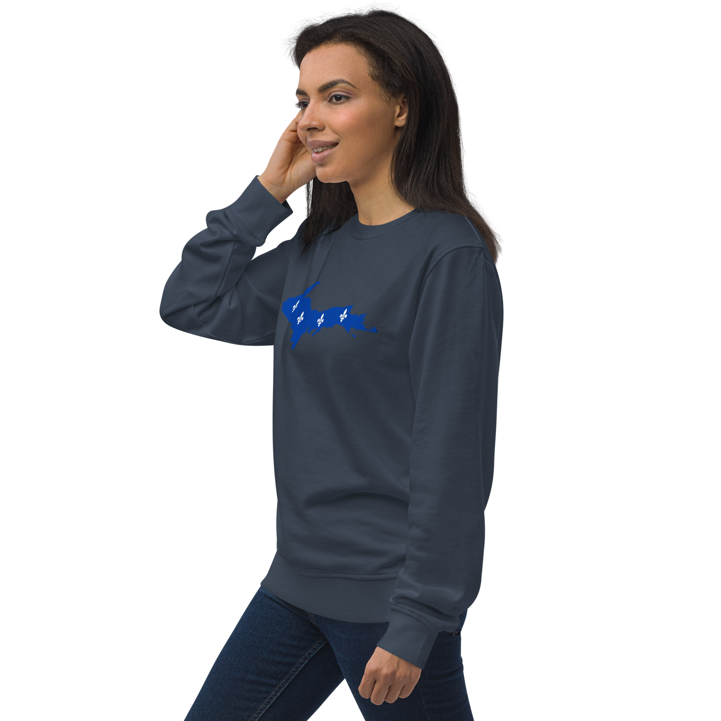 Michigan Upper Peninsula Sweatshirt (w/ UP Quebec Flag Outline) | Unisex Organic