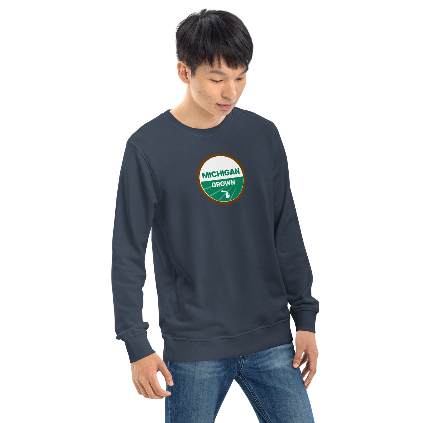 'Michigan Grown' Sweatshirt (Agricultural Certification Parody) | Unisex Organic