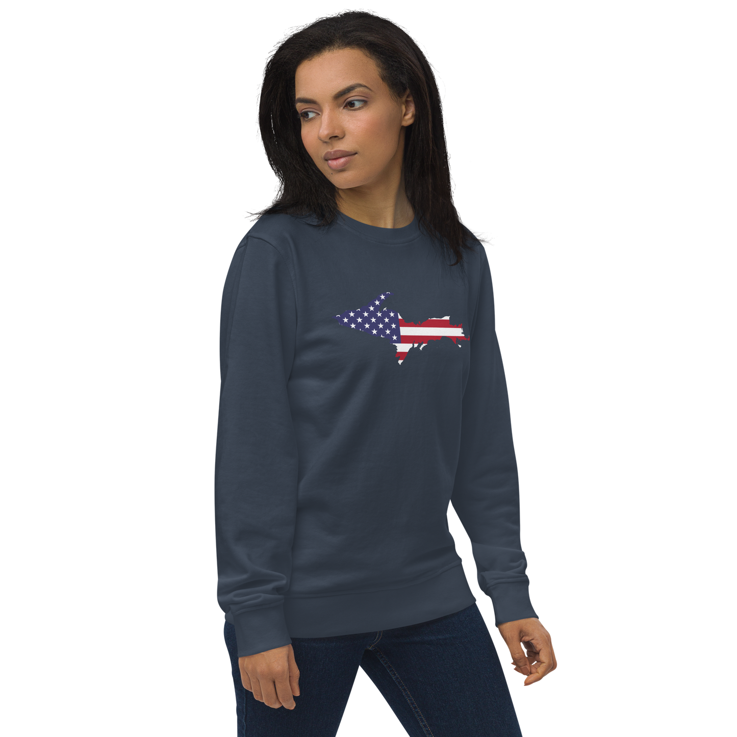 Michigan Upper Peninsula Organic Sweatshirt (w/ UP USA Flag Outline)