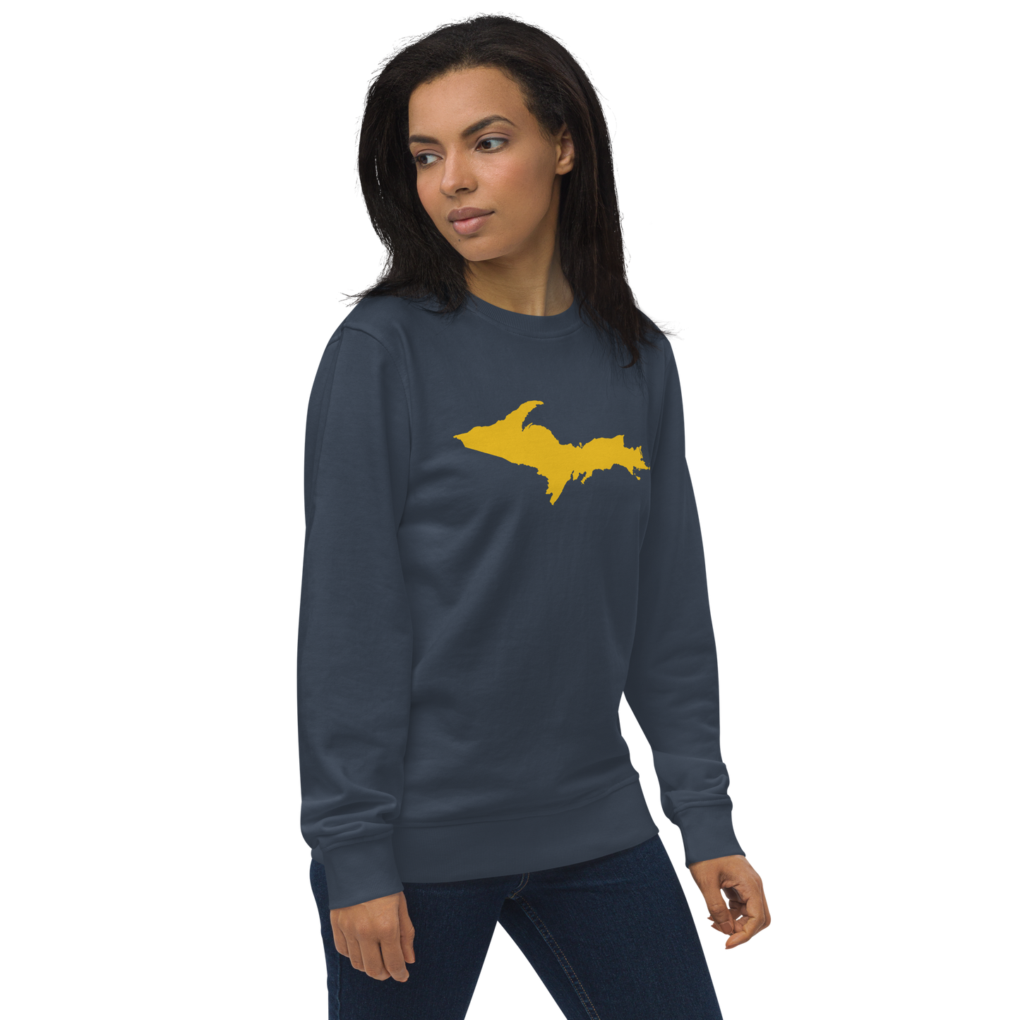 Michigan Upper Peninsula Organic Sweatshirt (w/ Gold UP Outline)