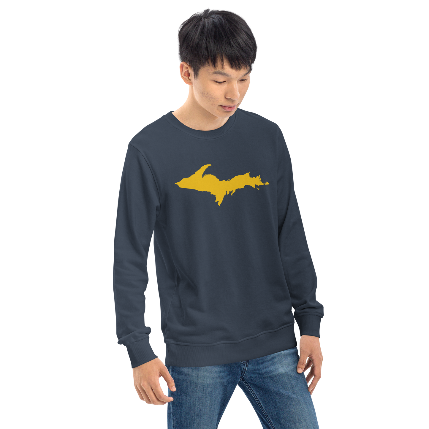 Michigan Upper Peninsula Organic Sweatshirt (w/ Gold UP Outline)