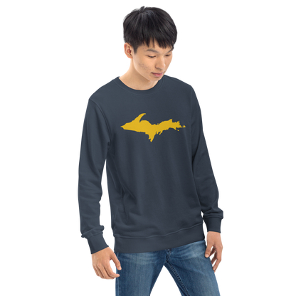 Michigan Upper Peninsula Organic Sweatshirt (w/ Gold UP Outline)