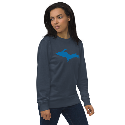 Michigan Upper Peninsula Organic Sweatshirt (w/ Azure UP Outline)