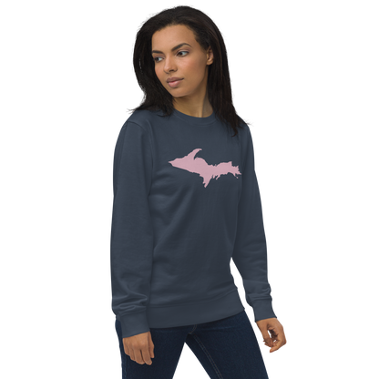 Michigan Upper Peninsula Organic Sweatshirt (w/ Pink UP Outline)