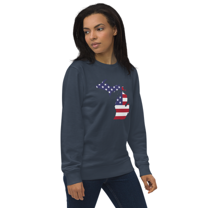 Michigan Organic Sweatshirt (w/ MI USA Flag Outline)