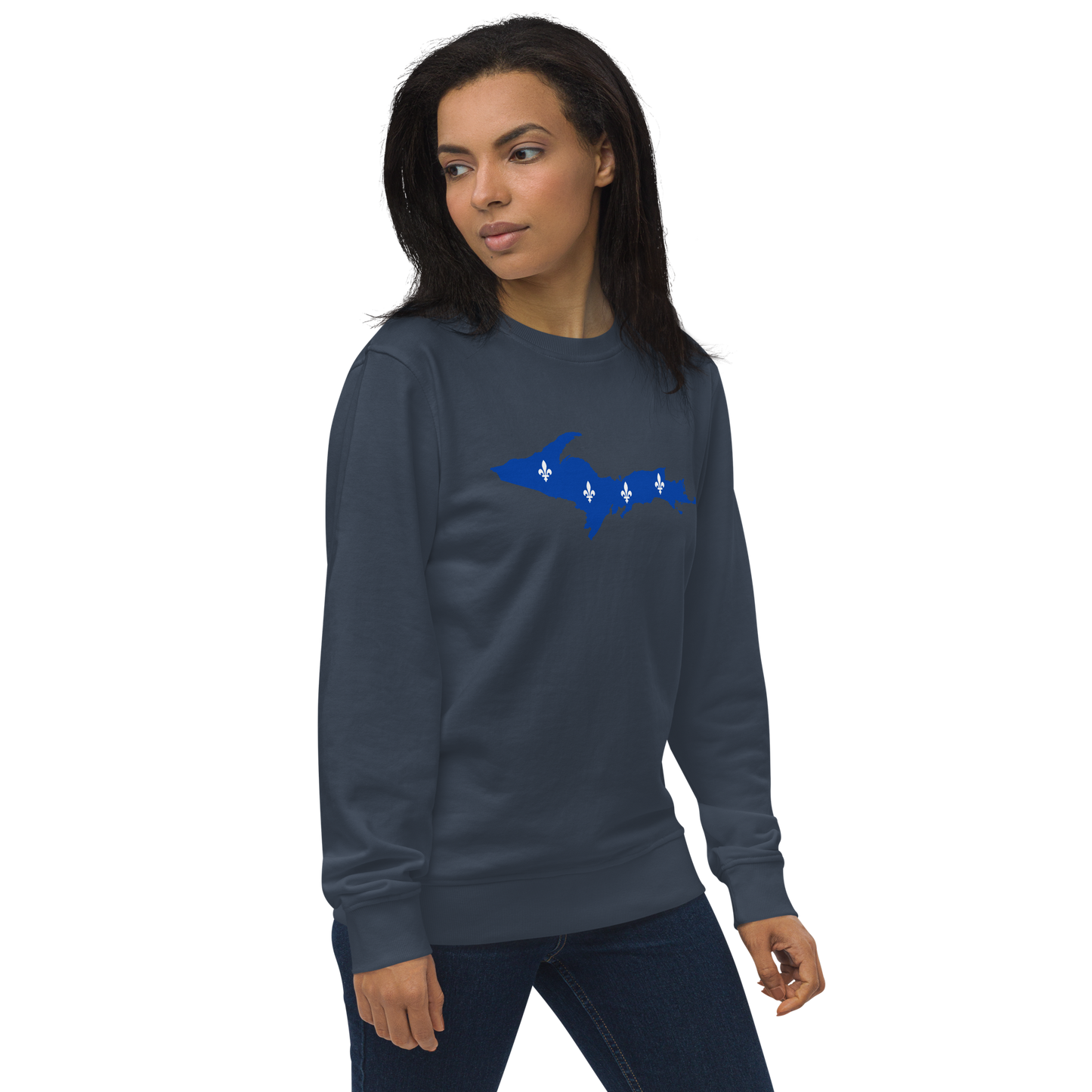 Michigan Upper Peninsula Sweatshirt (w/ UP Quebec Flag Outline) | Unisex Organic