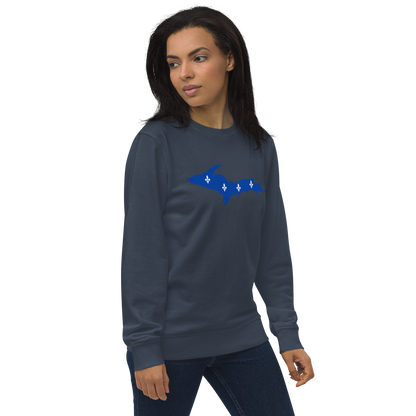 Michigan Upper Peninsula Sweatshirt (w/ UP Quebec Flag Outline) | Unisex Organic