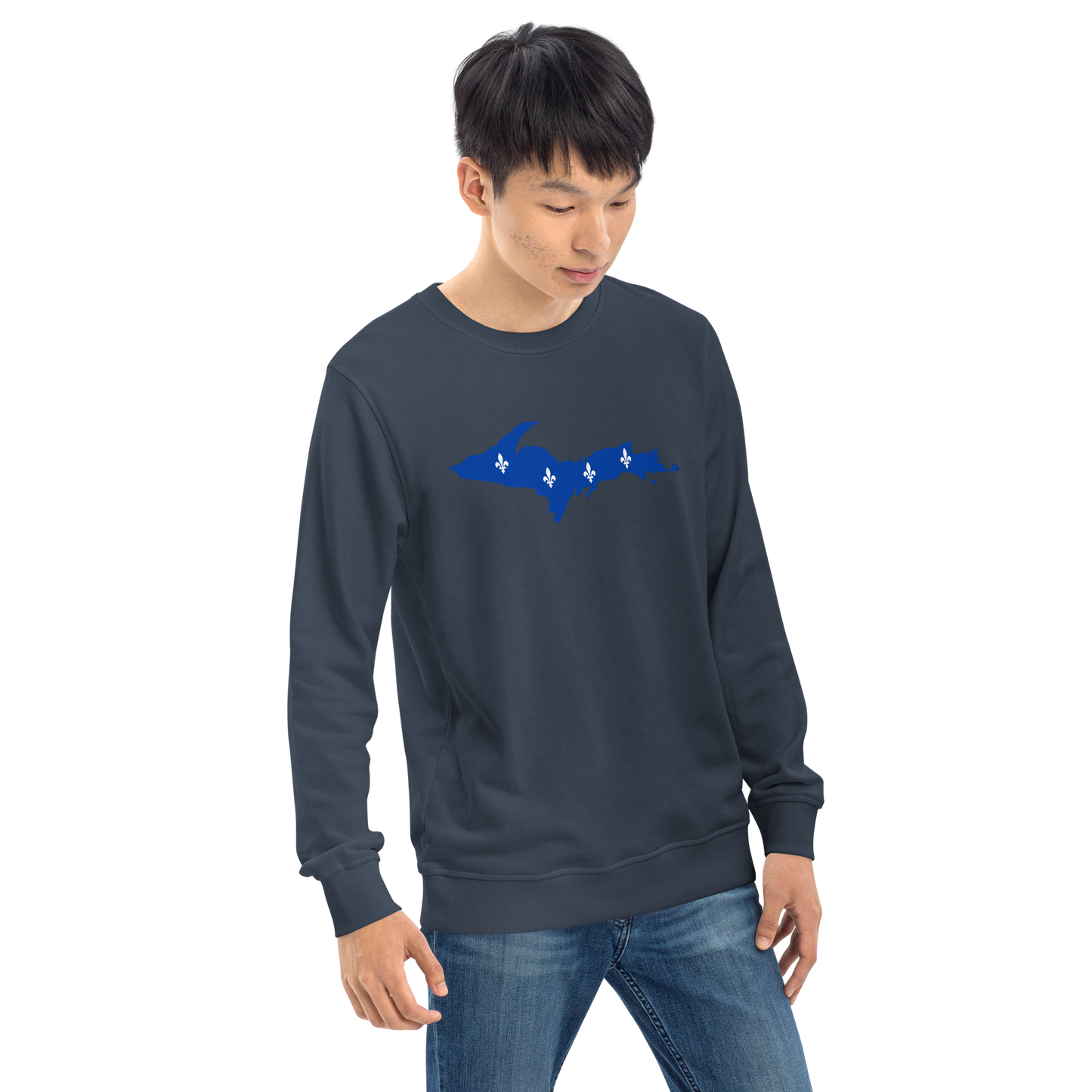 Michigan Upper Peninsula Sweatshirt (w/ UP Quebec Flag Outline) | Unisex Organic