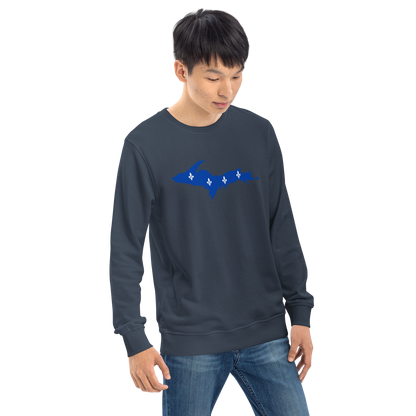 Michigan Upper Peninsula Sweatshirt (w/ UP Quebec Flag Outline) | Unisex Organic