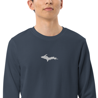 Michigan Upper Peninsula Sweatshirt (w/ Embroidered UP Outline) | Unisex Organic