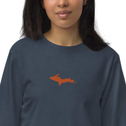 Michigan Upper Peninsula Sweatshirt (w/ Embroidered Orange UP Outline) | Unisex Organic