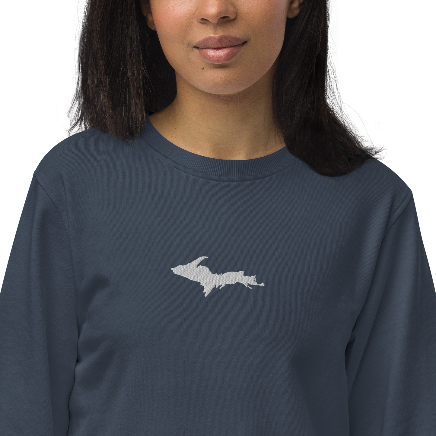 Michigan Upper Peninsula Sweatshirt (w/ Embroidered UP Outline) | Unisex Organic