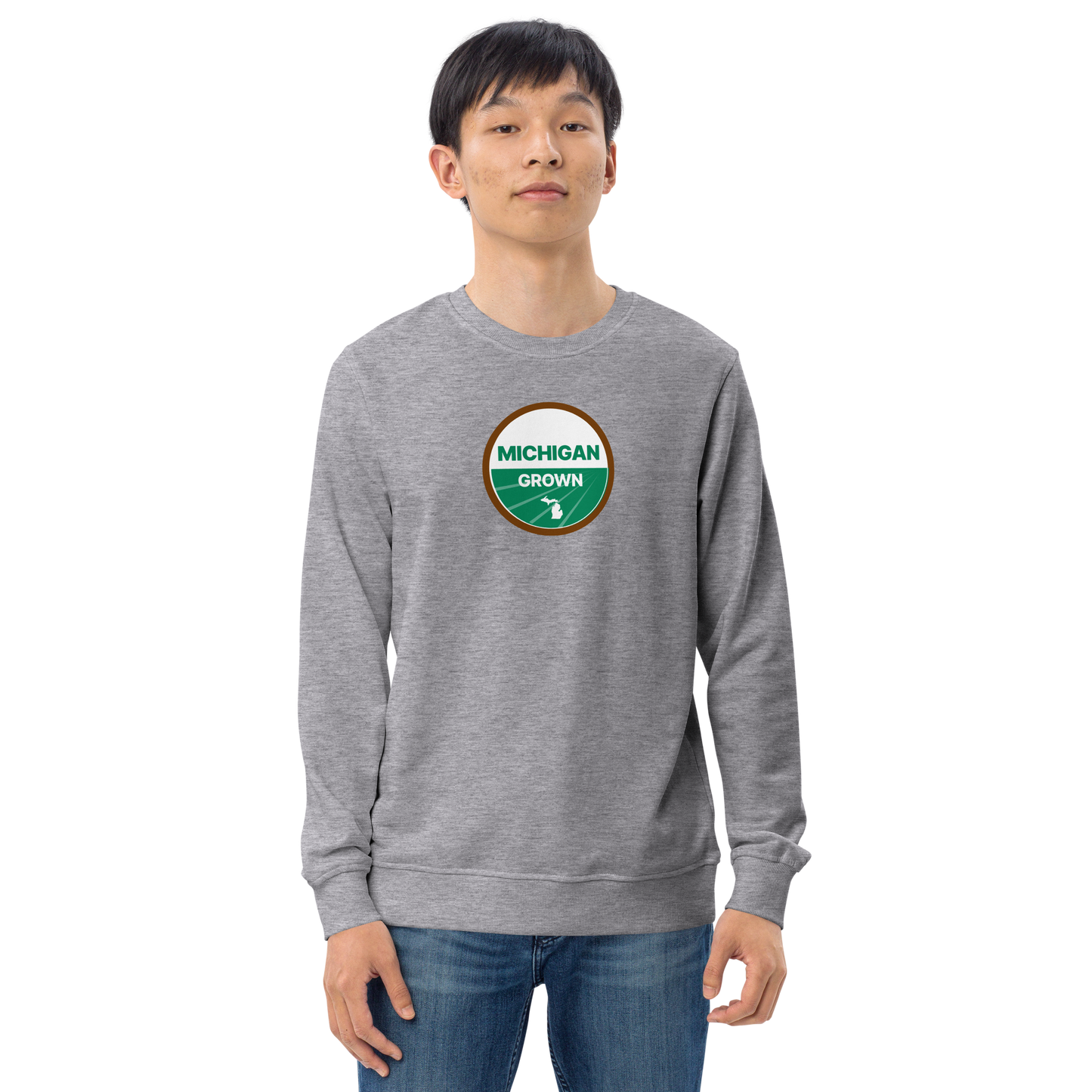 'Michigan Grown' Sweatshirt (Agricultural Certification Parody) | Unisex Organic