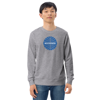 'Michigan' Organic Sweatshirt (Vintage Airline Parody)