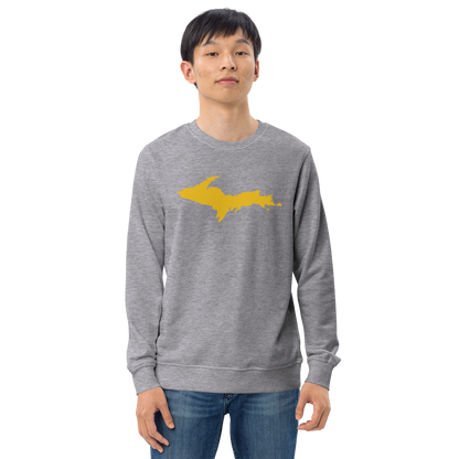 Michigan Upper Peninsula Organic Sweatshirt (w/ Gold UP Outline)