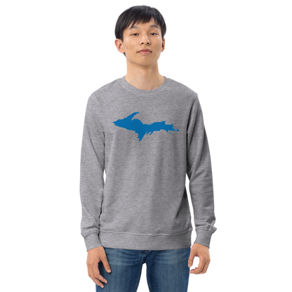 Michigan Upper Peninsula Organic Sweatshirt (w/ Azure UP Outline)