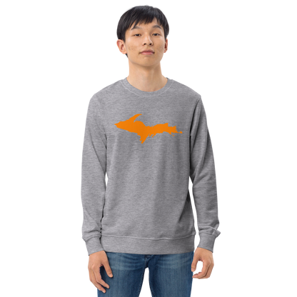 Michigan Upper Peninsula Organic Sweatshirt (w/ Orange UP Outline)