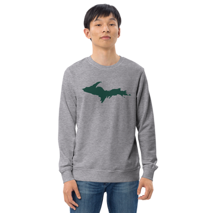 Michigan Upper Peninsula Organic Sweatshirt (w/ Green UP Outline)