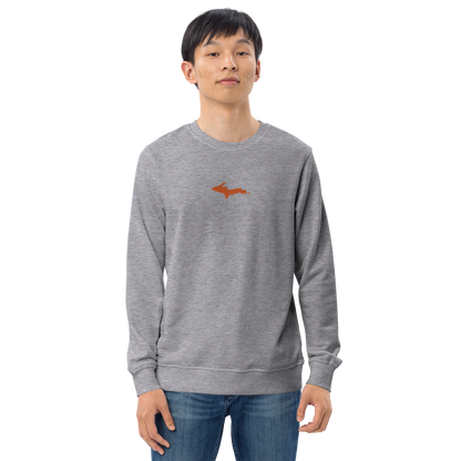 Michigan Upper Peninsula Sweatshirt (w/ Embroidered Orange UP Outline) | Unisex Organic
