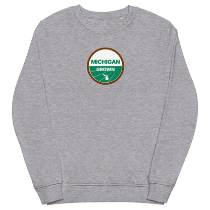 'Michigan Grown' Sweatshirt (Agricultural Certification Parody) | Unisex Organic