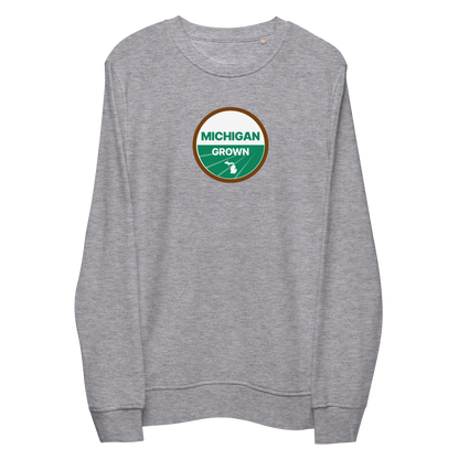 'Michigan Grown' Sweatshirt (Agricultural Certification Parody) | Unisex Organic