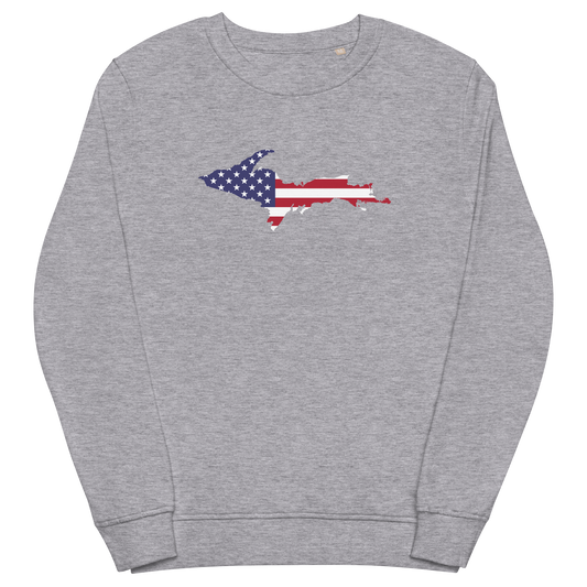 Michigan Upper Peninsula Organic Sweatshirt (w/ UP USA Flag Outline)