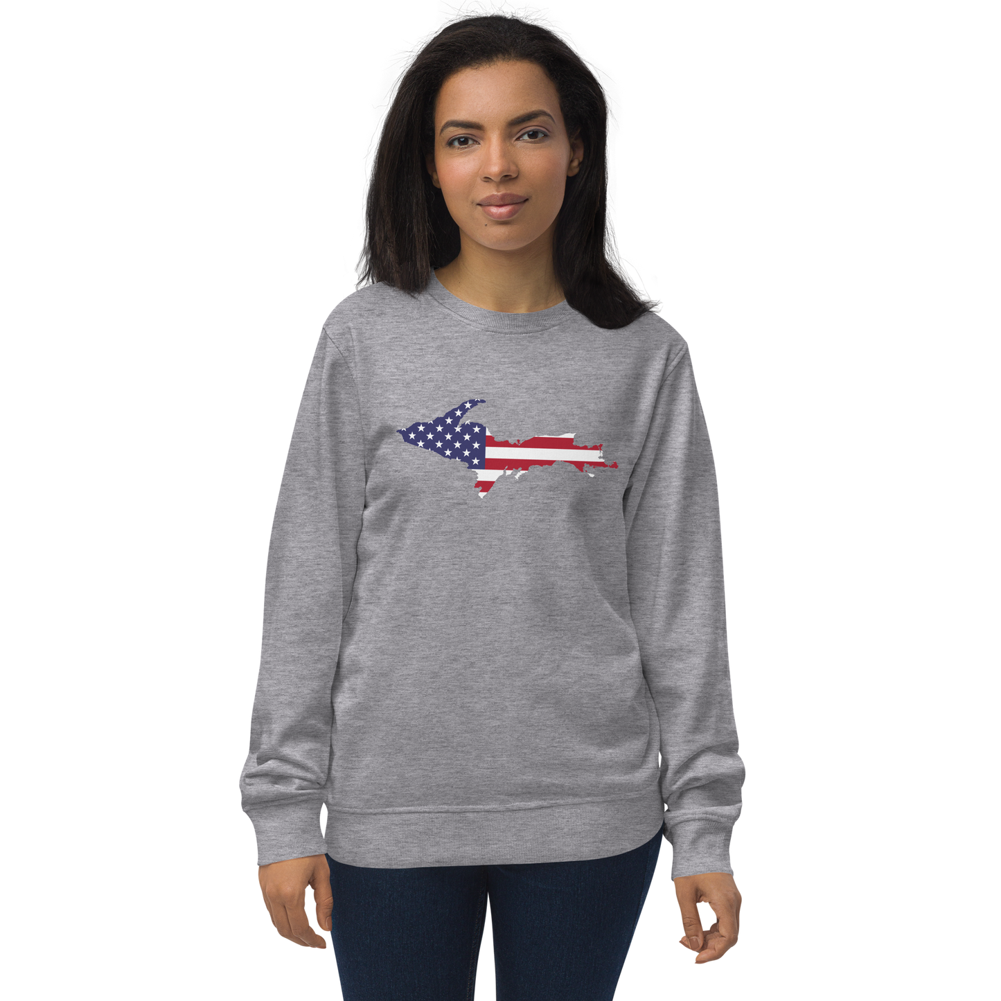 Michigan Upper Peninsula Organic Sweatshirt (w/ UP USA Flag Outline)