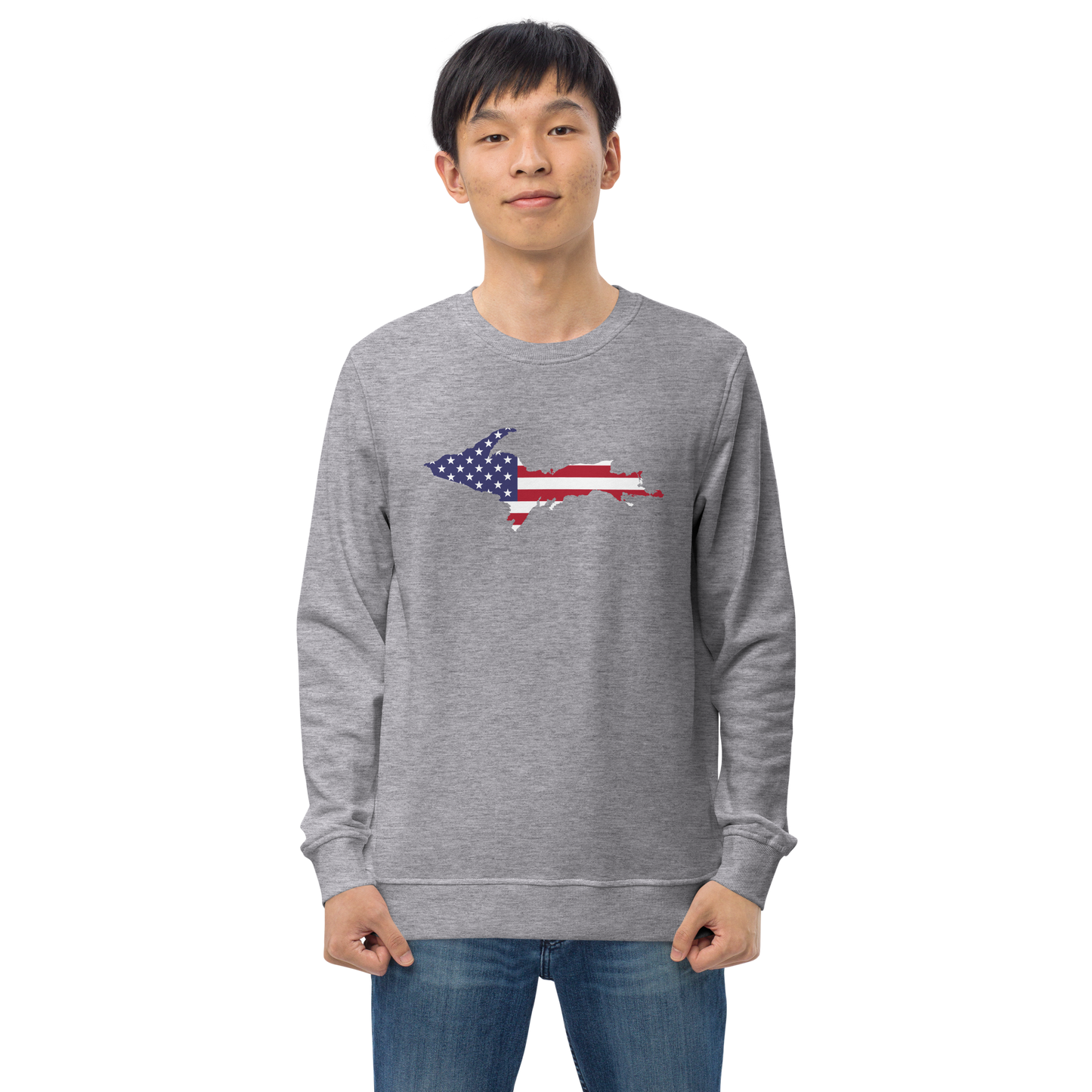 Michigan Upper Peninsula Organic Sweatshirt (w/ UP USA Flag Outline)