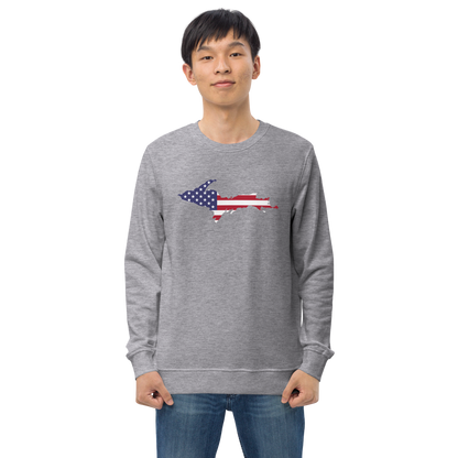 Michigan Upper Peninsula Organic Sweatshirt (w/ UP USA Flag Outline)