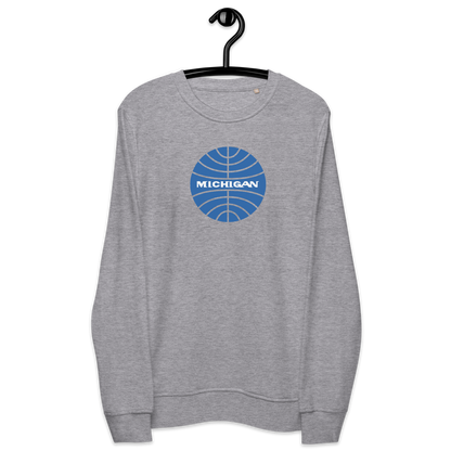 'Michigan' Organic Sweatshirt (Vintage Airline Parody)