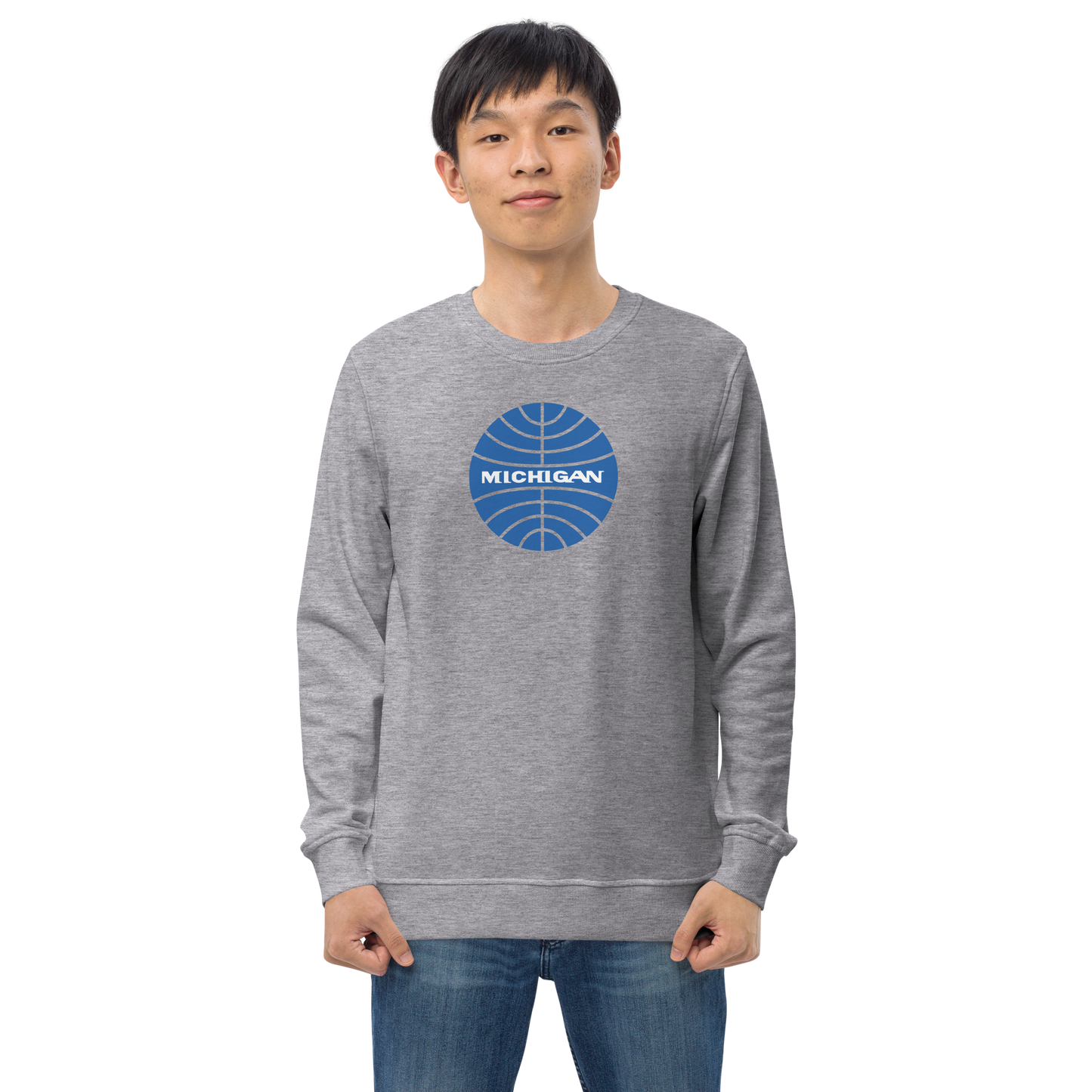 'Michigan' Organic Sweatshirt (Vintage Airline Parody)