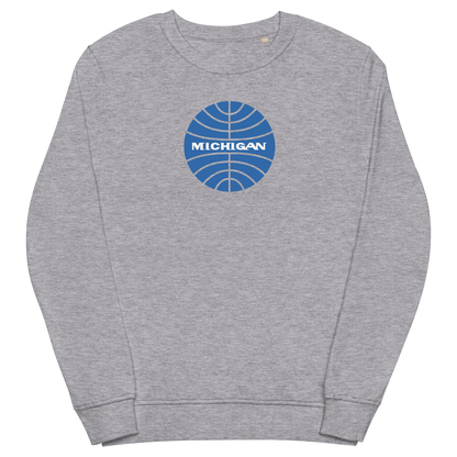 'Michigan' Organic Sweatshirt (Vintage Airline Parody)