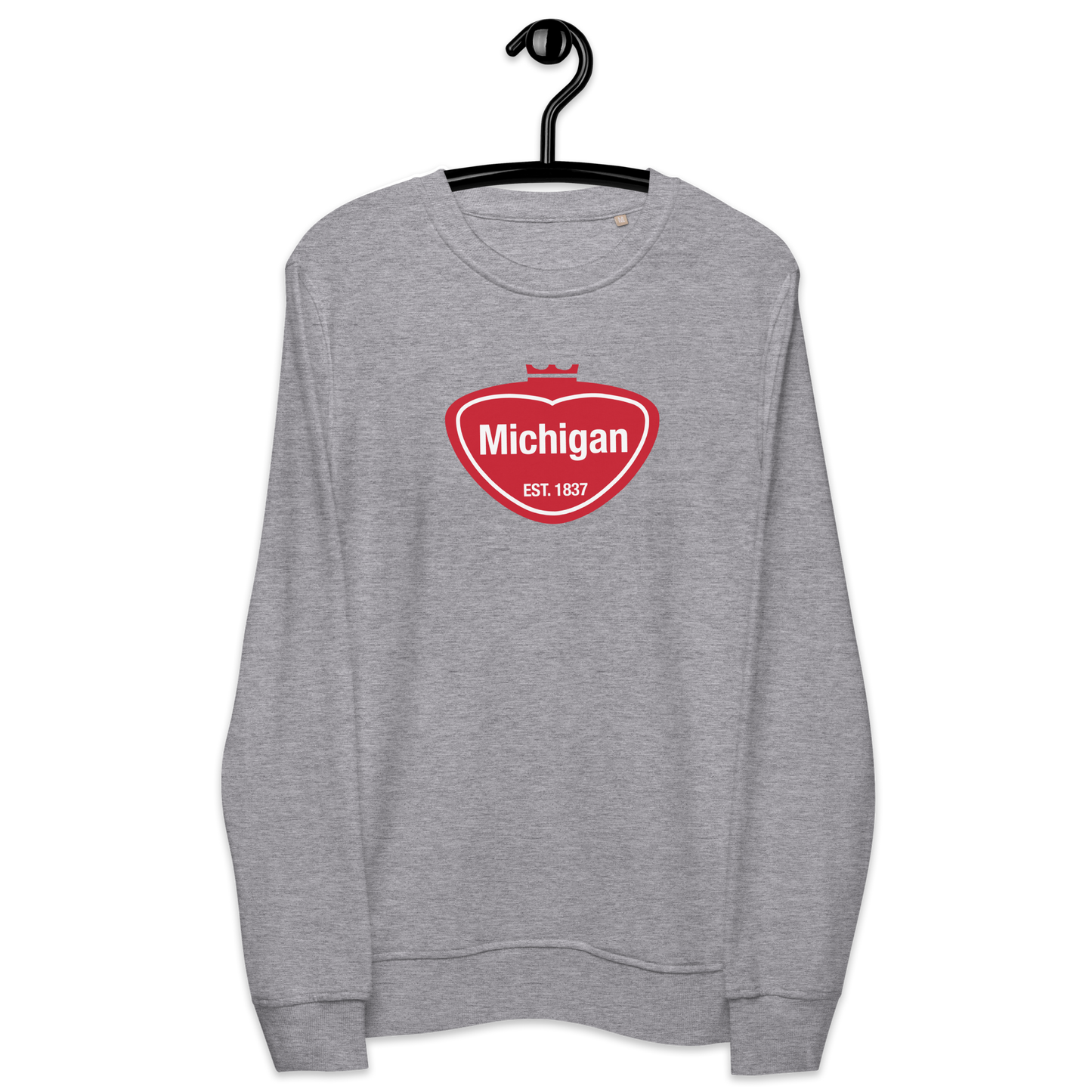 'Michigan EST 1837' Organic Sweatshirt (Local Sodapop Parody)