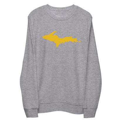 Michigan Upper Peninsula Organic Sweatshirt (w/ Gold UP Outline)