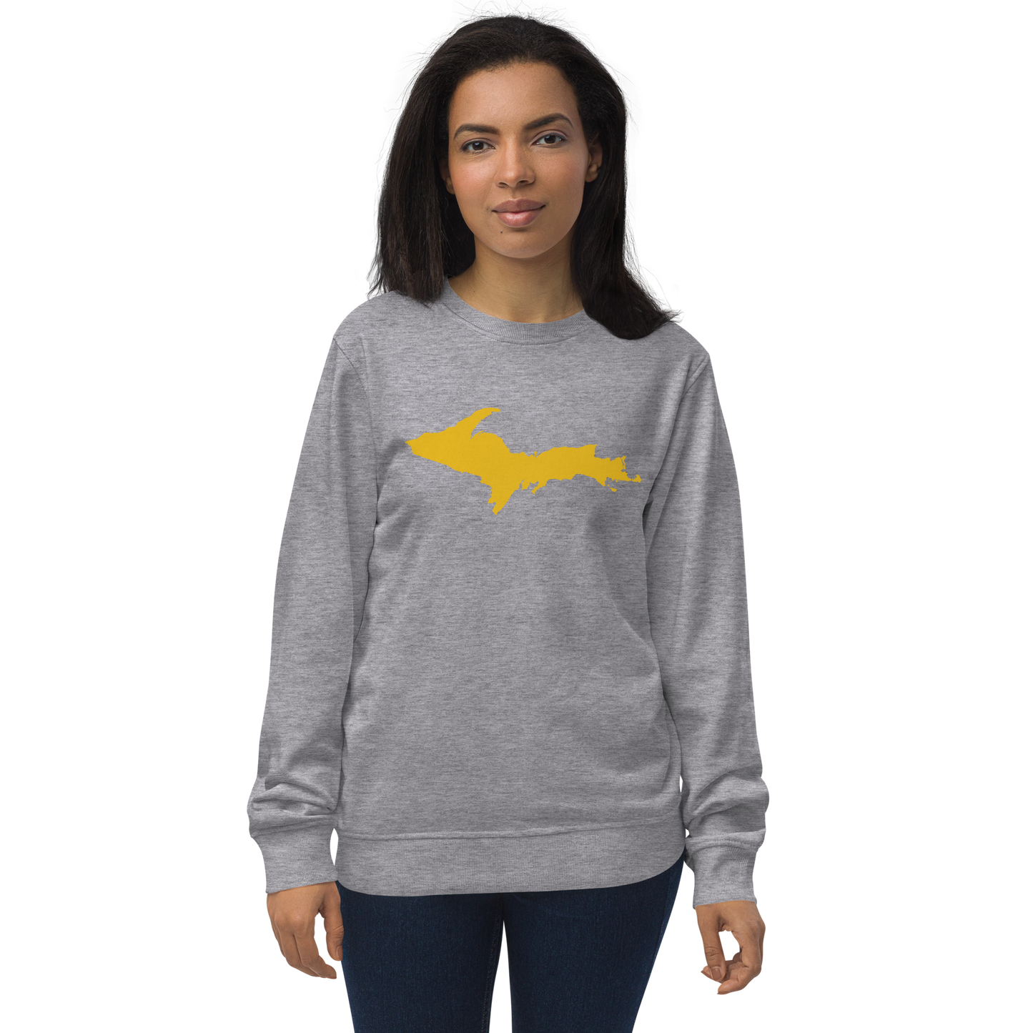 Michigan Upper Peninsula Organic Sweatshirt (w/ Gold UP Outline)