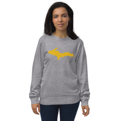 Michigan Upper Peninsula Organic Sweatshirt (w/ Gold UP Outline)