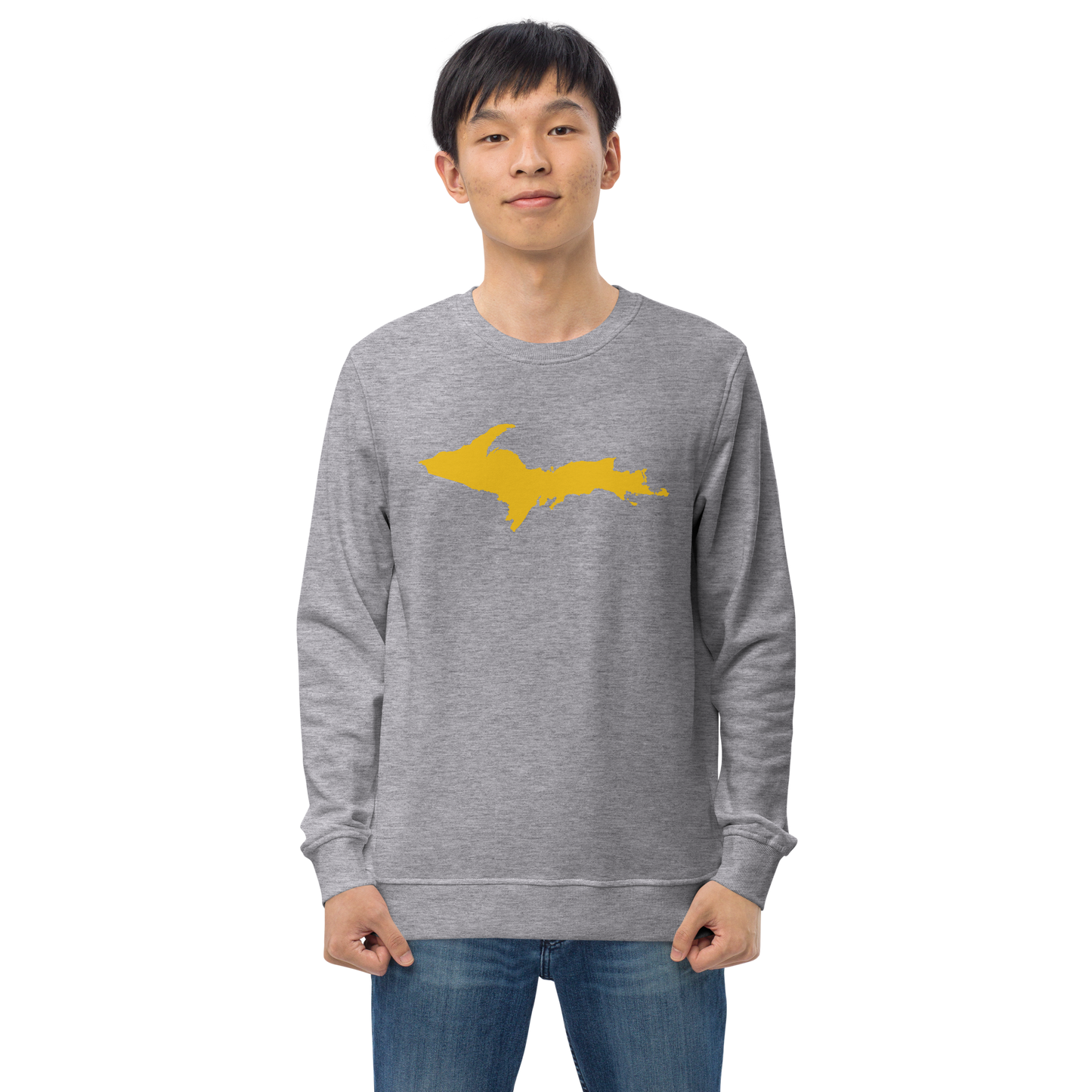 Michigan Upper Peninsula Organic Sweatshirt (w/ Gold UP Outline)